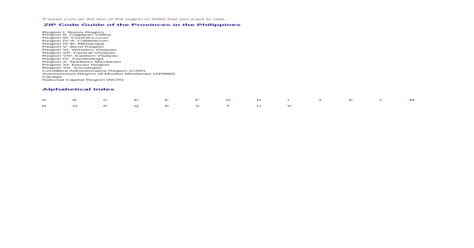 Zip Codes in Region I: Ilocos Region Philippines.